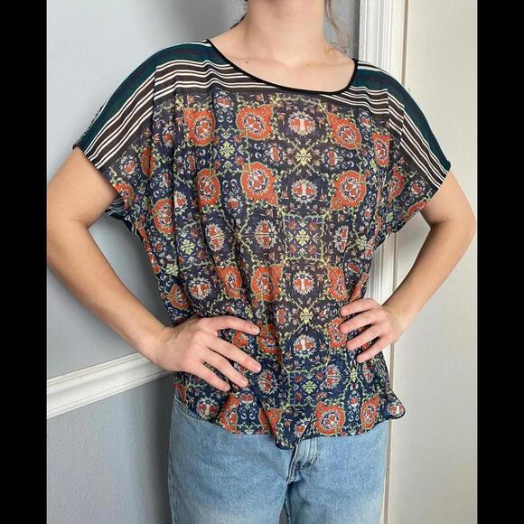 Clover Canyon Floral Sheer Top - Size S - Picture 1 of 11